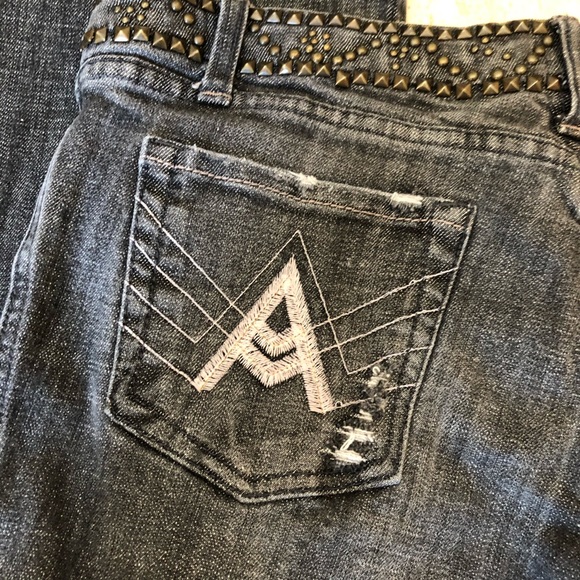 7 For All Mankind black faded A pocket jeans sz 27 - Picture 10 of 16
